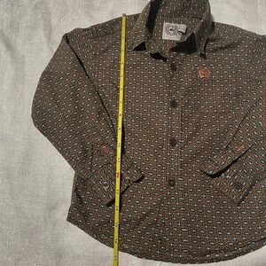 Cinch Green and Orange Patterned Shirt